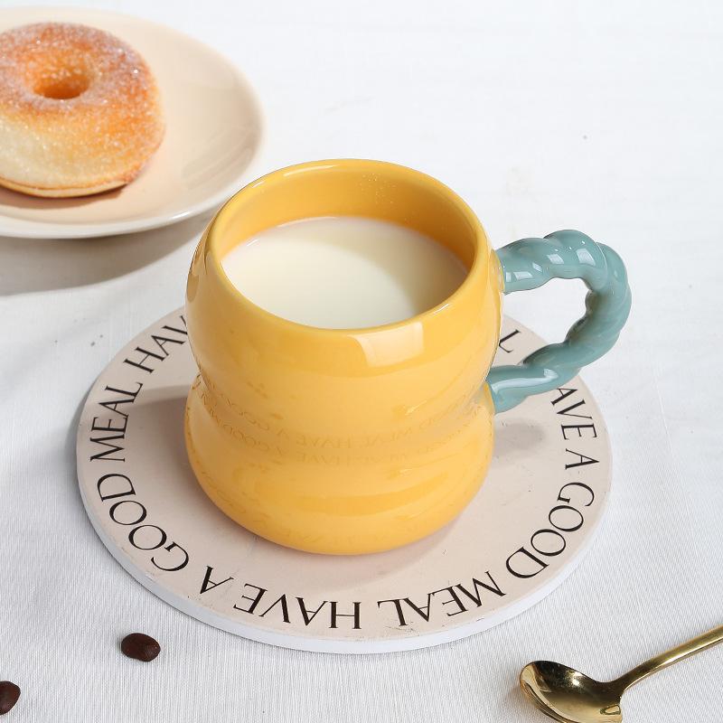 Gourd Water Cup, Creative Special-Shaped Ceramic Cup, Cute Couple Coffee Cup, Small Fresh Milk Breakfast Cup