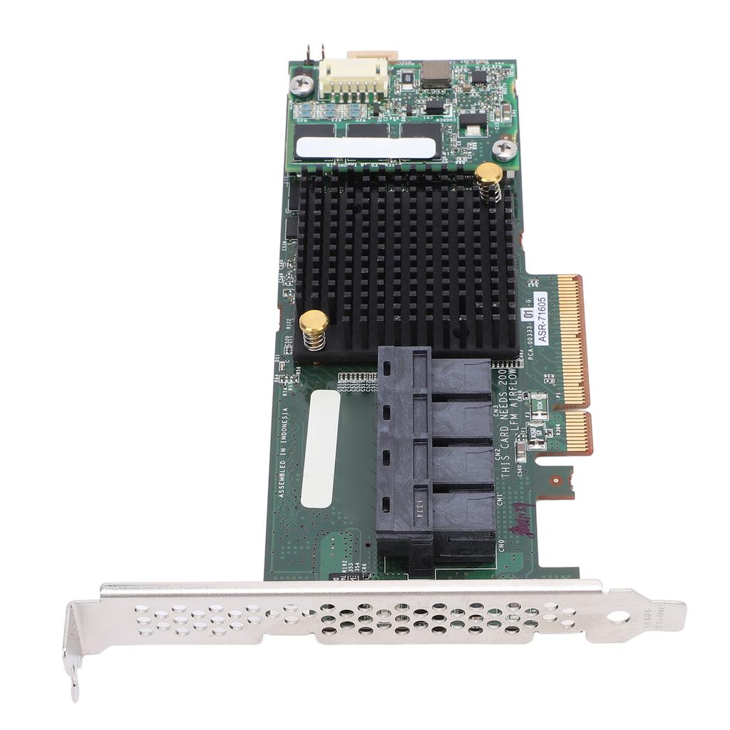 Placă de controler RAID SAS 8643 cu 4 porturi, PCIe X8 de înaltă performanță, cu matrice ASR 71605, 1 GB cache și 6 GB, cu 4 porturi