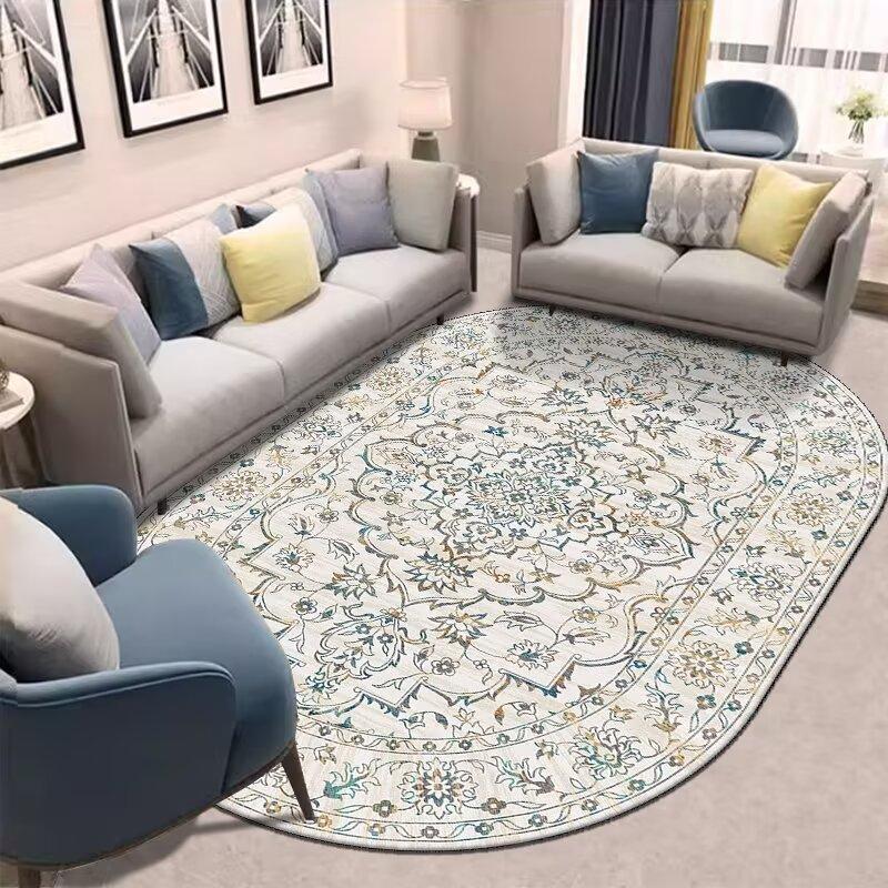 

Oval Persian Carpet Living Room Sofa Area Decoration Retro Rugs 200x300 Coffee Tables Non-slip Washable Floor Mats Customizable 60x90cm