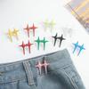 Snaps for Jeans Decor 1Pair Cross Star Waist Buckle Adjustable Detachable Pants Clips Waist Tightener Nail Free Metal Button