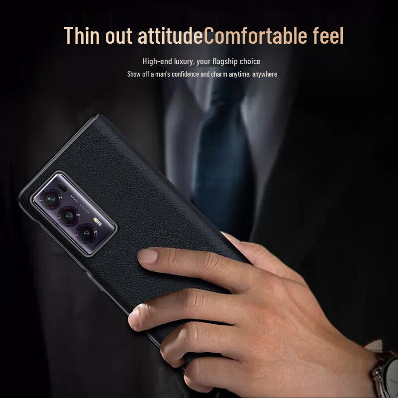 Ekakashop Genuine Leather Magnetic Flip Phone Case for Honor Magic Foldable Phones