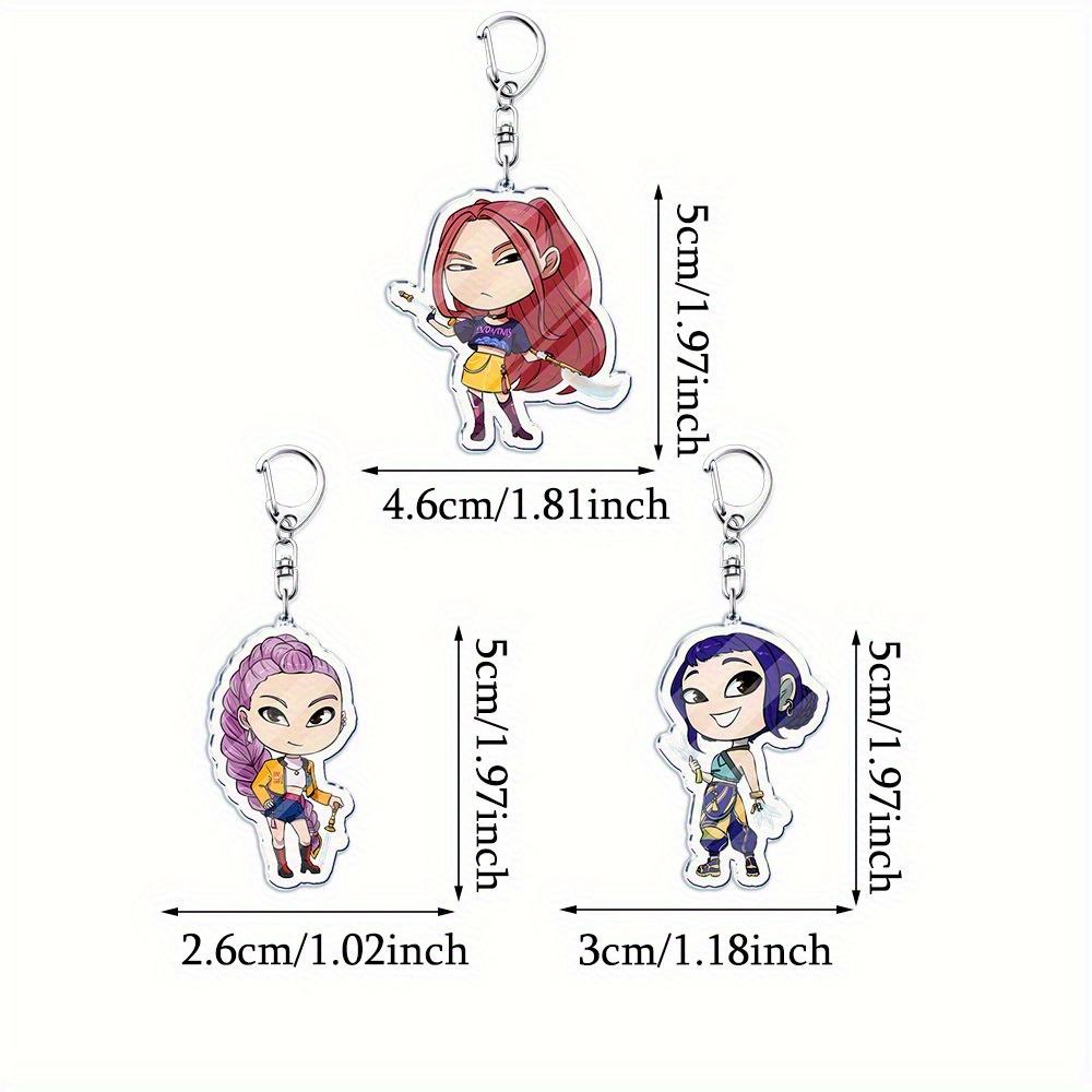 

3-Piece Set 2D Flat Double-Sided Cartoon Character Pendant Car Keychain and Packaging Decoration Collectibles Pendant