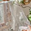 Through-shaft Type White Lace Short Window Sheer Floral Embroidery Partition Short Valance  Bedroom