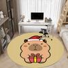 1pc Capybara Gift Chair Carpet for Office, Soft Flannel Throw Mat, Perfect for Office, Holiday Party Decoration Choice Yy260209039