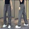 Spring new light luxury design sense fashion straight casual pants men's trend plaid printing versatile drape trousers