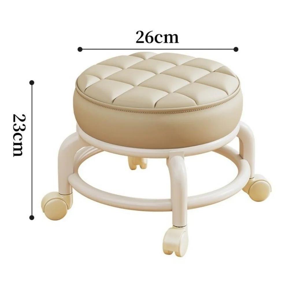 With Wheel Seat Sliding Wheel Low Stool Universal Wheel Small Stool Children Multi-Functional Shoe Changing Seat Round Stool
