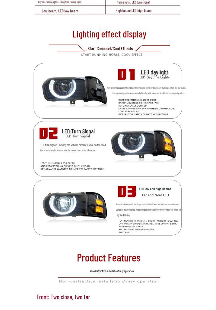 Nissan R50 95-04 LED Projector Headlights w/ DRL & Turn Signals