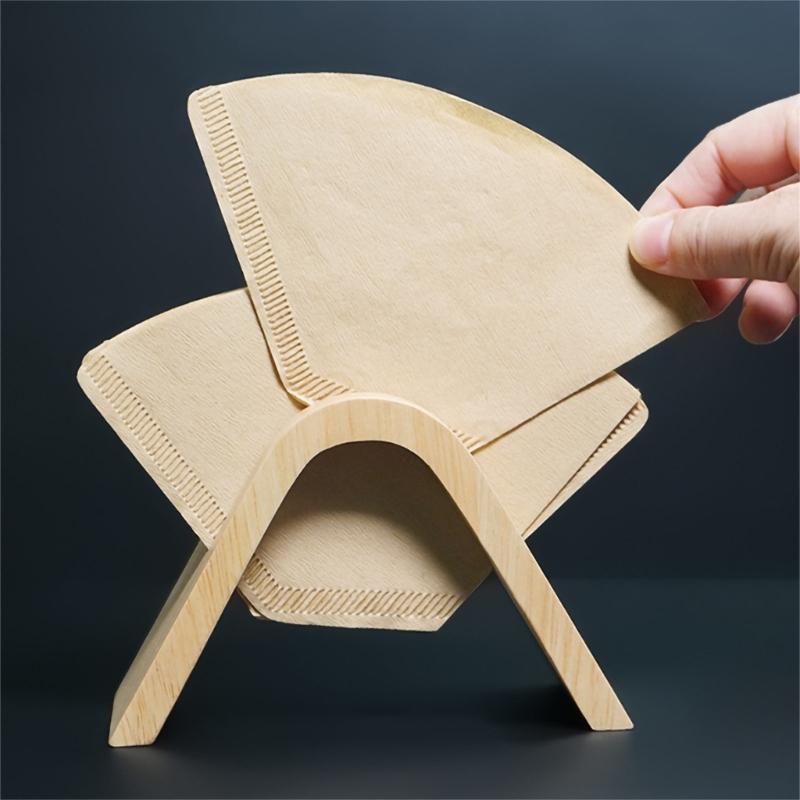 Coffee Paper Stand Coffee Filter Holder Storage Rack Securely Stores 80 Coffee Papers Coffee Accessories Wood Texture