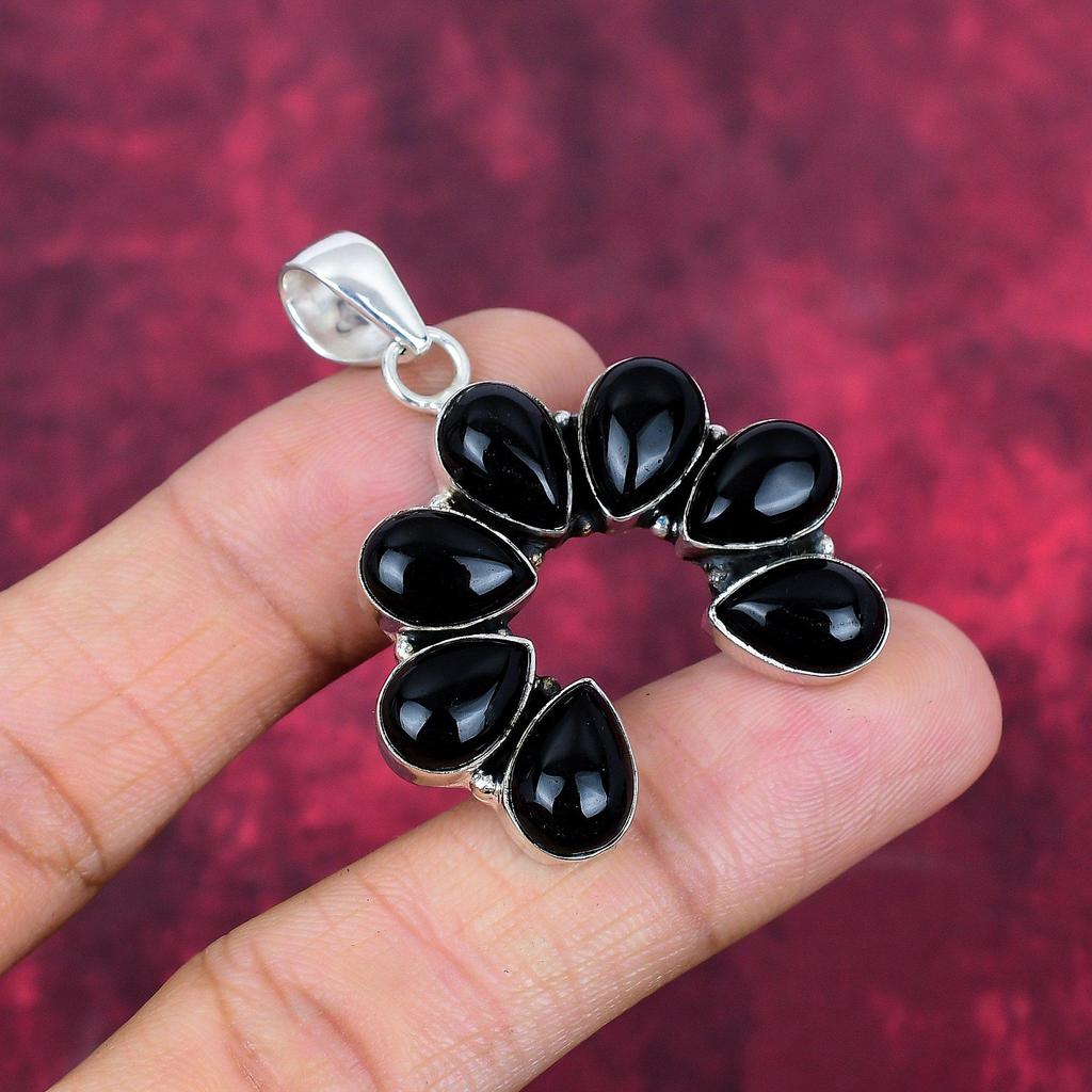 Black Onyx Jewelry, 925 Solid Sterling Silver Pendant Handmade Gemstone Jewelry, Gifts For Wife Brand New Pendant
