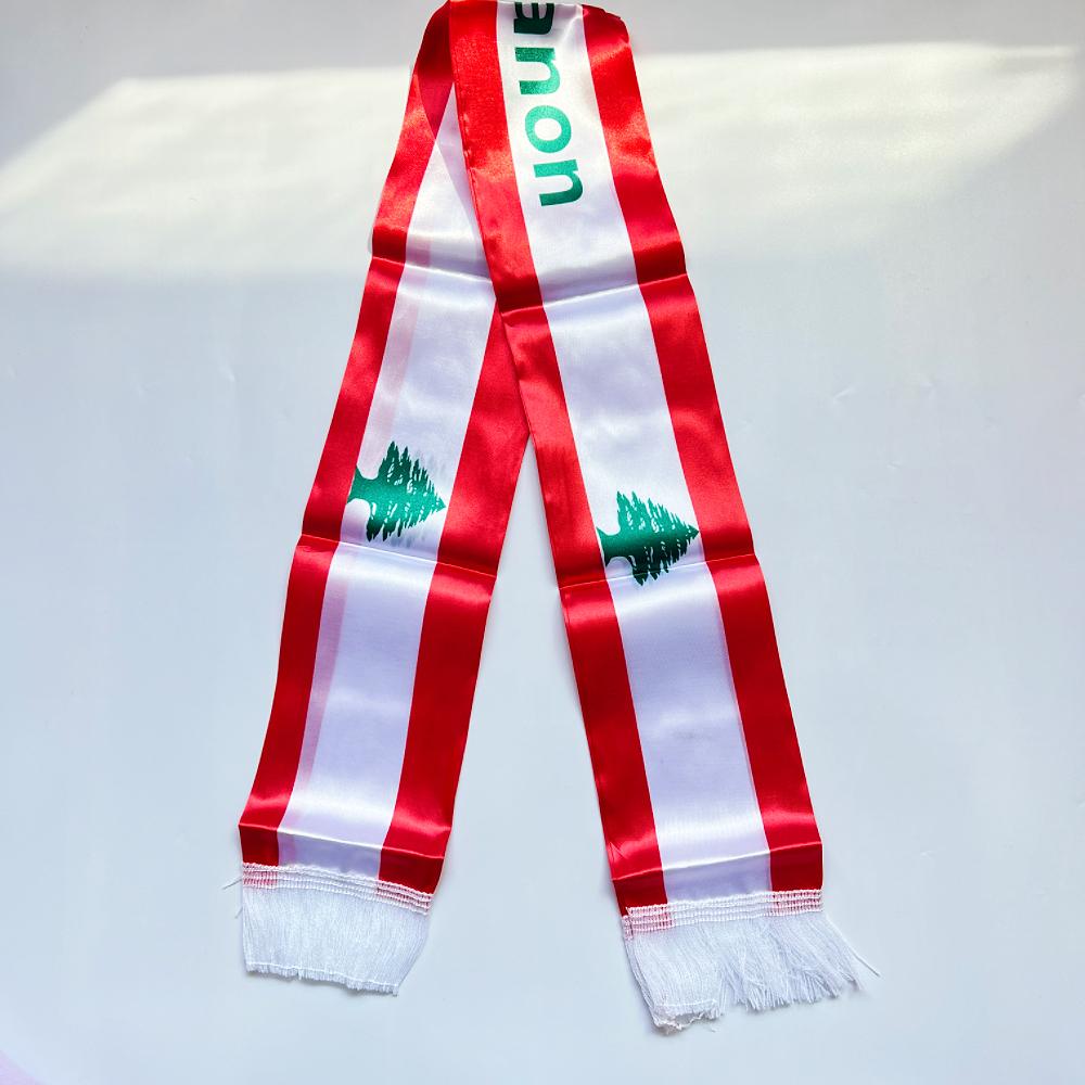 2026 USA Mexico Netherlands Scarf Flag  14x135cm Double-sided Printed Satin Iraq  Haiti France Scarf Flag