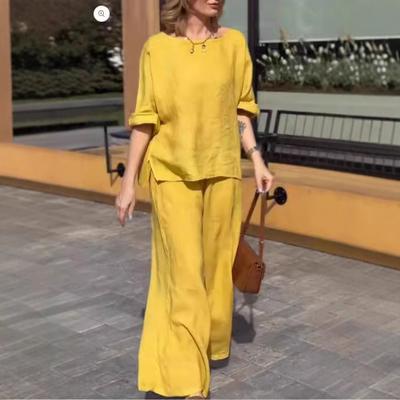 Sommer Damenmode Einfarbig Lose Freizeithose Zweiteiliger Anzug