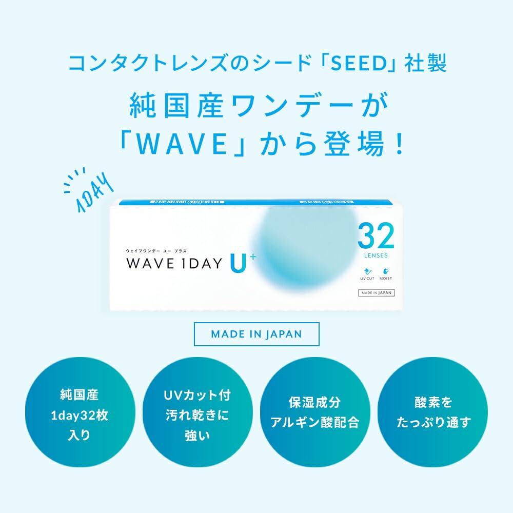 32 lenses per SEED WAVE One Day You Plus contact made in BC PWR clear box 1-day lenses, Japan, 8.8, -4.75,