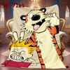 Calvin and Hobbes 2D Flat Pattern Flannel Blanket High quality All Seasons Warmth and Comfort Perfect for Christmas Gifts.NMT0928234