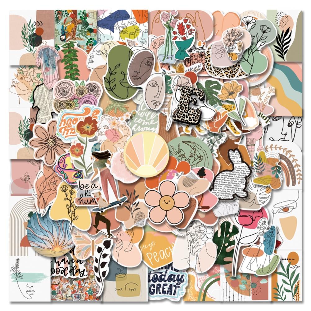 100Pcs Boho Stickers Waterproof Stickers for Laptop Phone Water Bottle Computer Luggage Helmet