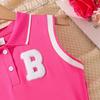 Robe d'été pour filles Mode enfant Lettre Sans manches Douce Robe de sport