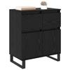 Sideboard with Drawers Black Oak Effect 60 x 35 x 70 cm