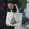Large Capacity Christmas Canvas Gift Bag Cartoon Merry Christmas Decor  Party Favors