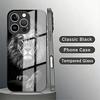 Brave Gray Lion Tempered Glass Phone Case for iPhone 17 Pro Max 16 15 14 Plus 13 12 11 Pro Max 16E 17Air X XR XS 7 8 SE2 Cover
