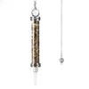 Crystal Stone Quartz Pendulum with Chain Pendant Design Wishing Bottle Pendulum Long Shape Clear Quartz Dowsing Pendulum