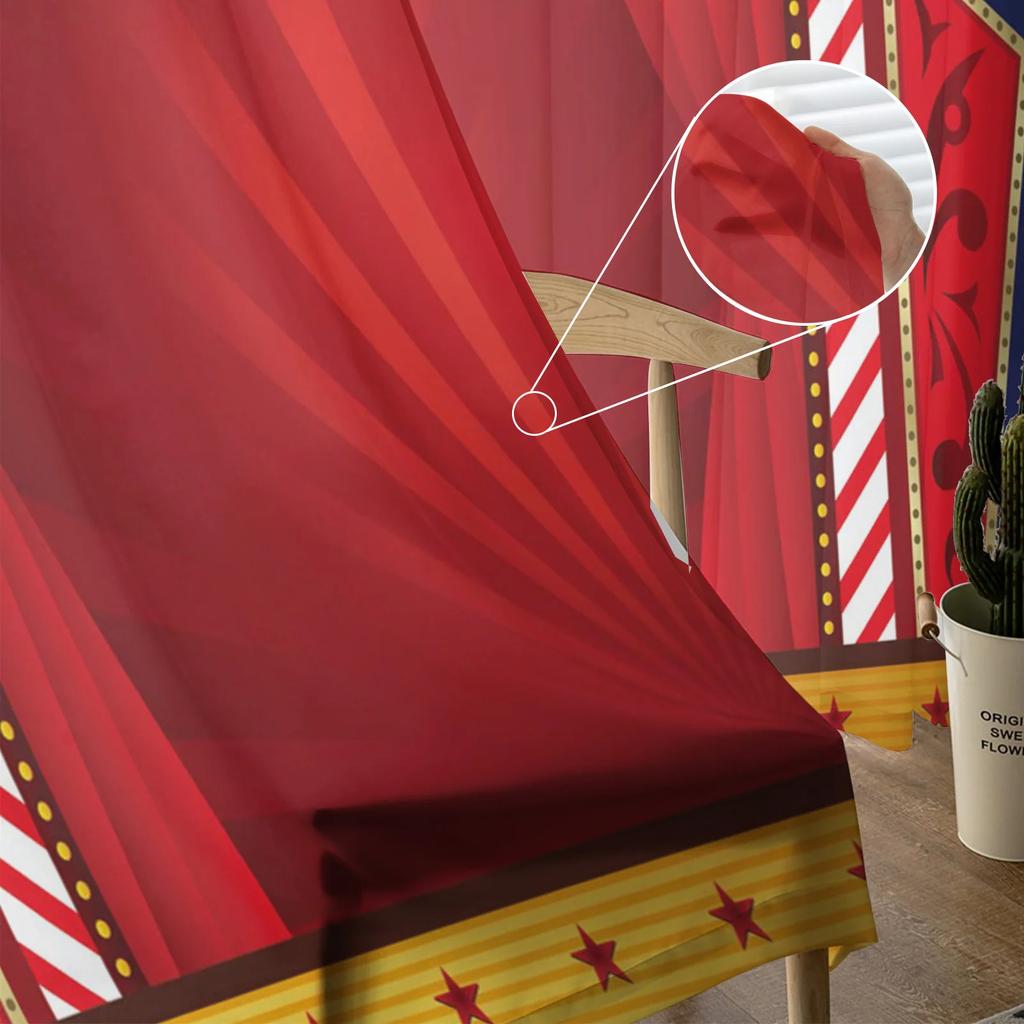 Acrobatic Field Circus Star Retro Style Tulle Curtains Living Room Decoration Chiffon Voile Kitchen Bedroom Curtain Light Filtering For Area Polyester