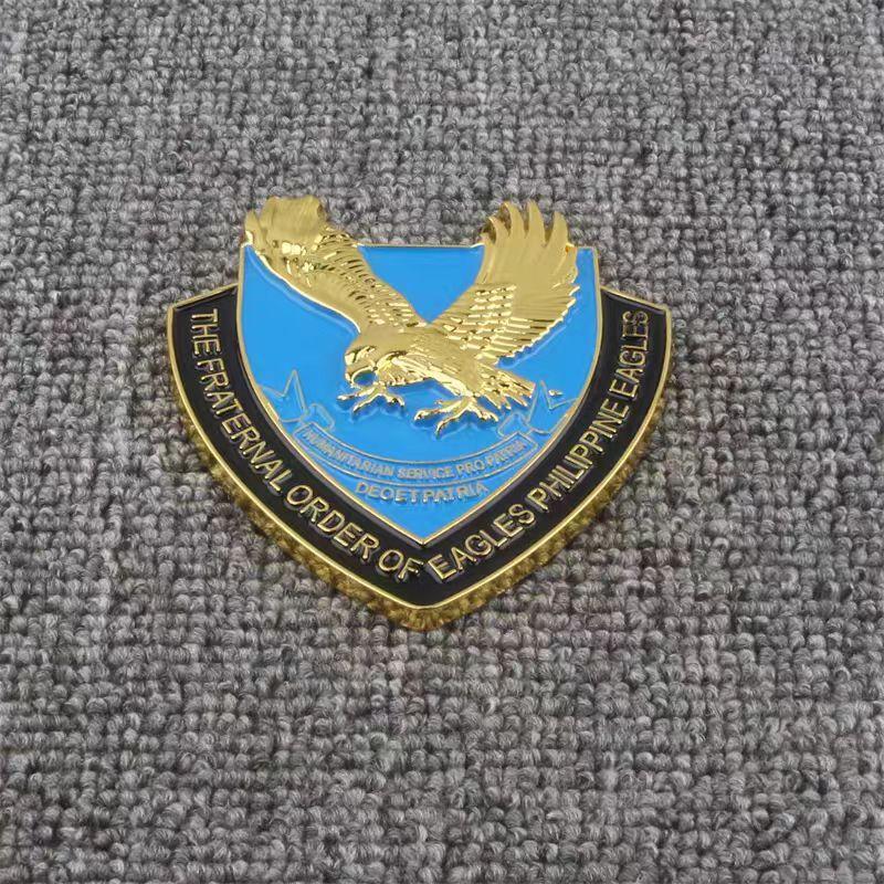 Car 3D Metal Fraternal Order of Philippine Eagles Logo Styling Decals Sticker Emblem Badge Animal Hawk Decoration Body Stickers