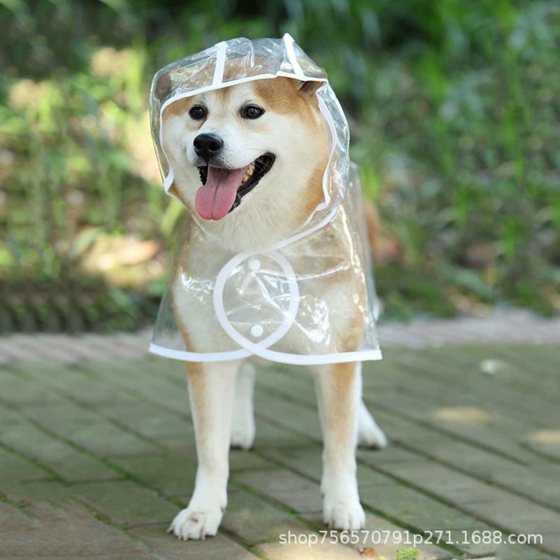 Transparent Waterproof Dog Raincoat Large Breeds Windproof Pet Coat All-Season S To 8XL