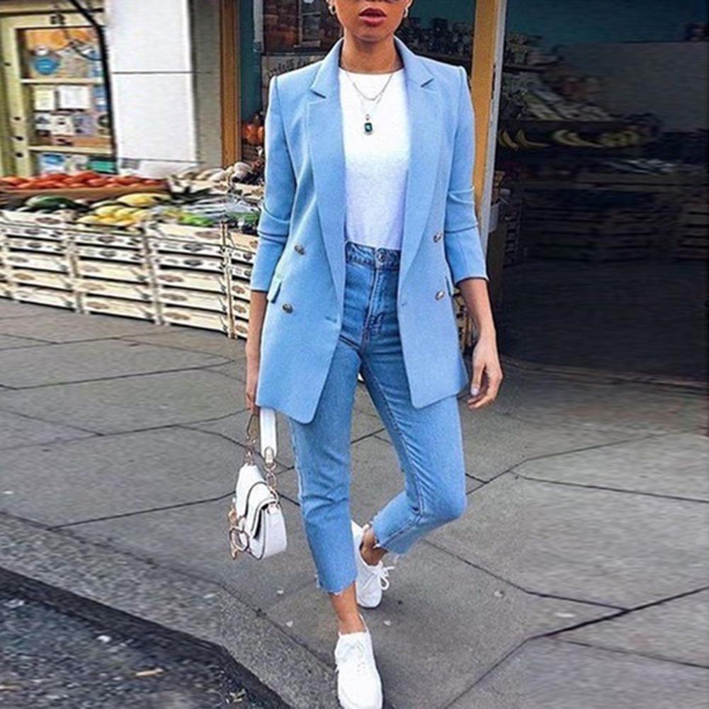 Women's European & American Style Lapel Cardigan Suit Jacket