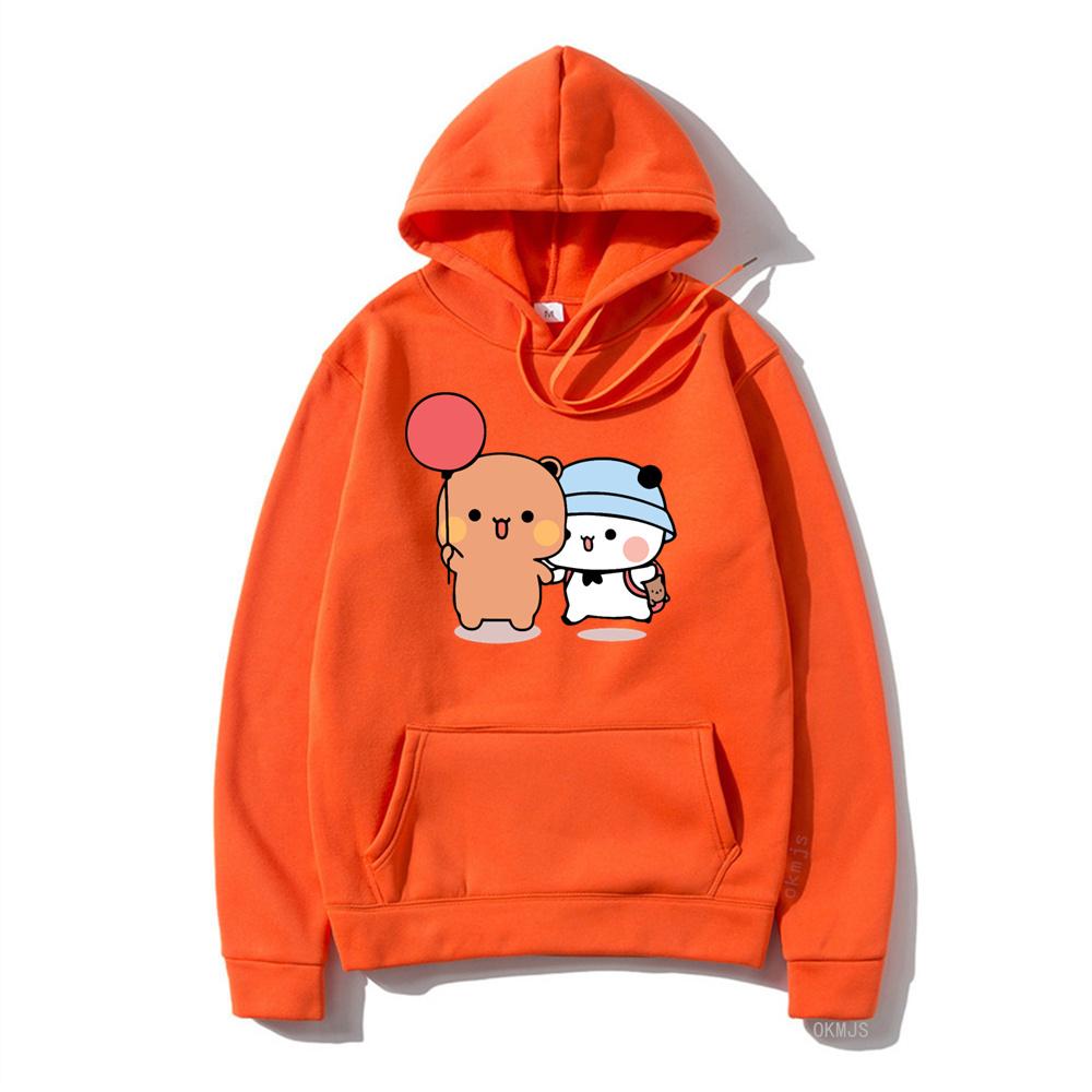 Kreslená Panda Bubu A Dudu Dámská Mikina s Kapucí Plus Size Kawaii Harajuku Kulatý Výstřih Harajuku Unisex Potisk Oblečení s Kapucí