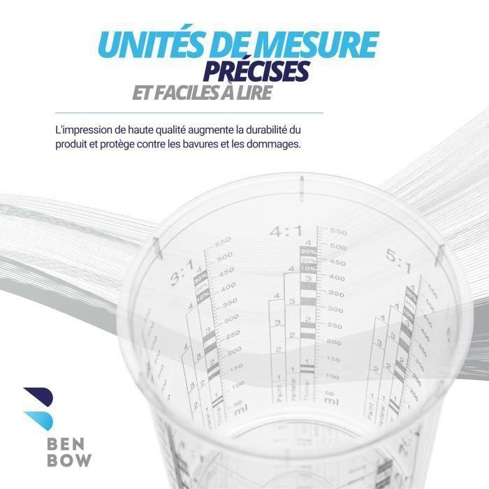 Gobelets Gradués Professionnels BenBow 25x 680ml Avec 3x Couvercle