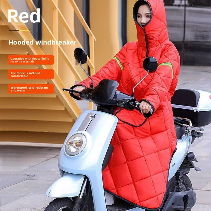 

Отдельный от людей и транспортных средств, Зимний бархатный утолщенный лобовой экран, Лобовое стекло для электромобиля/мотоцикла trench coat + handlebar cover + storage bag