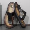 Übergröße Mode Weiches Leder Herren Flip-Flops Outdoor Wasserdichte Strandsandalen Sommer Herren Hausschuhe