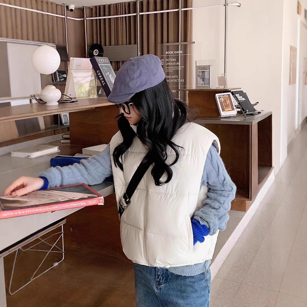 

Осенне-зимний пуховый хлопковый жилет женский корейская версия свободный с плечом хлопковый жилет куртка M белый