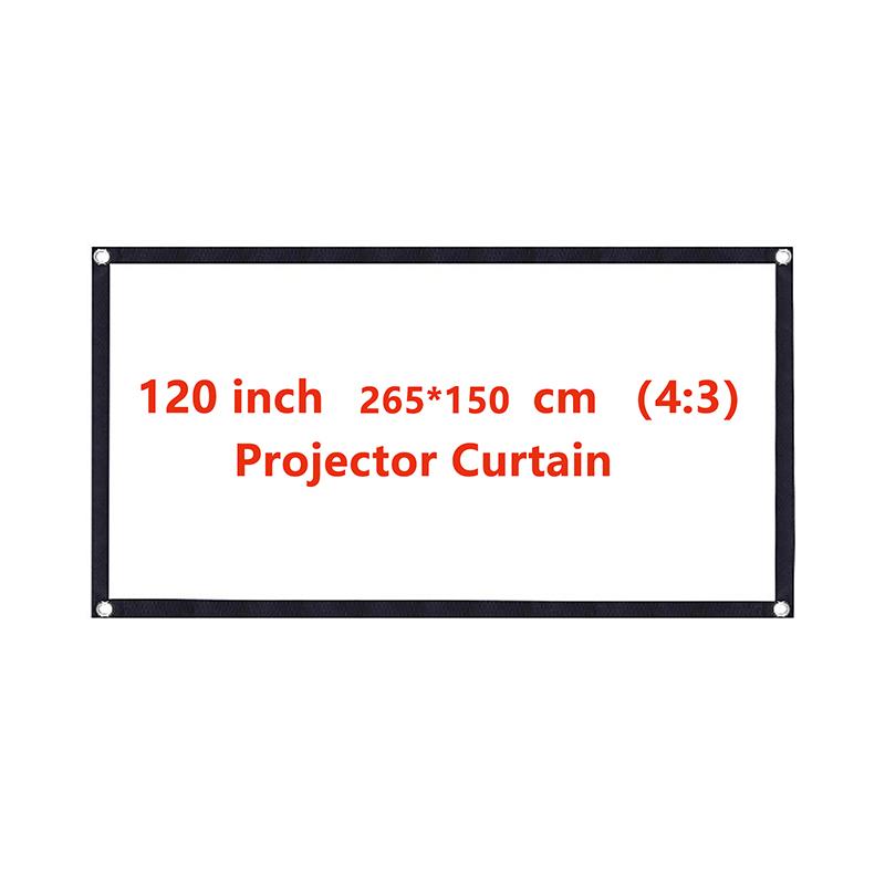 60 84 100 120 tolli 16:9 3:4 kaasaskantav projektor ekraan kardin HD ekraan kodukino kino film kodu välikontor