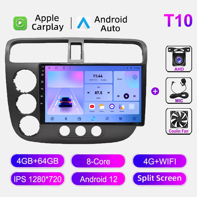 Android Car Radio For Honda Civic 2000-2006 Auto Stereo Multimedia Video Player Wireless Carplay GPS Navigation Autoradio WIFI