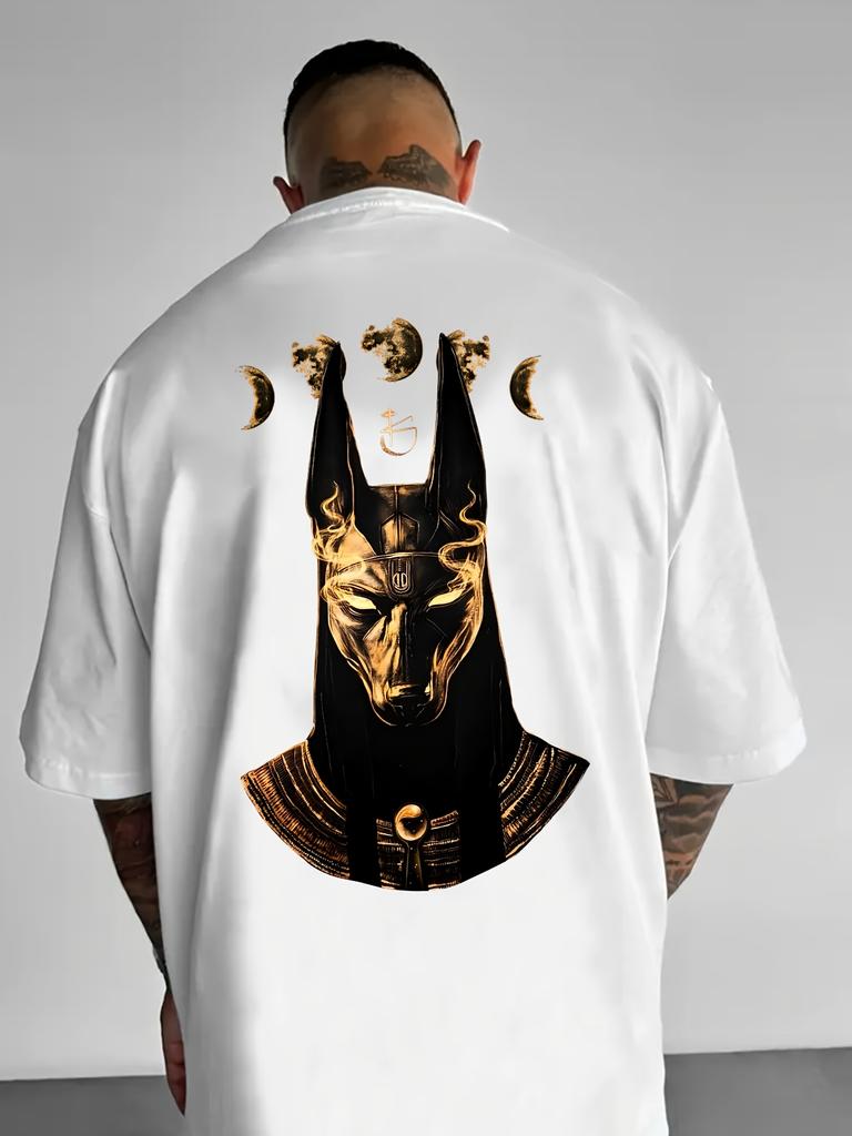 Dark Style with Anubis Print The Guardian Deity and Guide of The Underworld Made From Ancient Egyptian Mythological Mummies ...