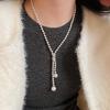 Elegant Minimalist Long Pearl Necklace - French Light Luxury High-End Women's Sweater Chain