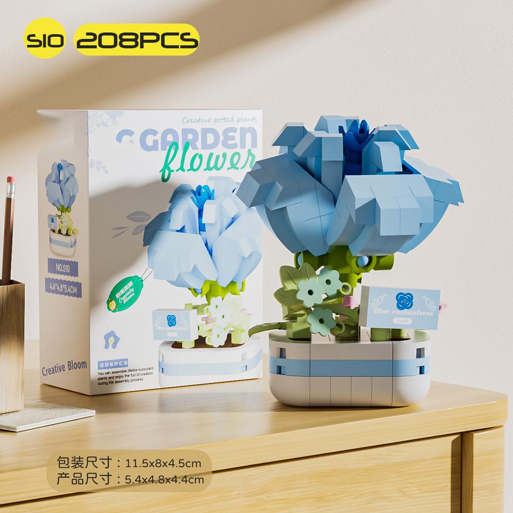 Bouquet Flower Adult Construction Christmas Tree Building Blocks for Children 7 To 10 Years Old Mini Assembled Bricks Girl Gifts