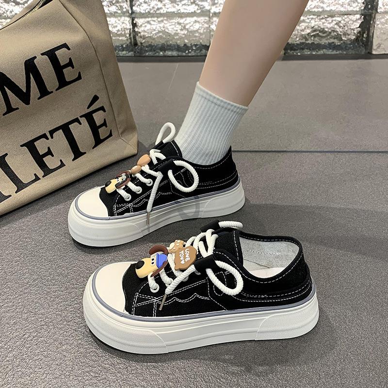 

Платформенные парусиновые туфли женские новые весенне-летние с юбкой маленькие белые туфли кеды с дизайнерским чувством нишевые кеды 40 чёрный