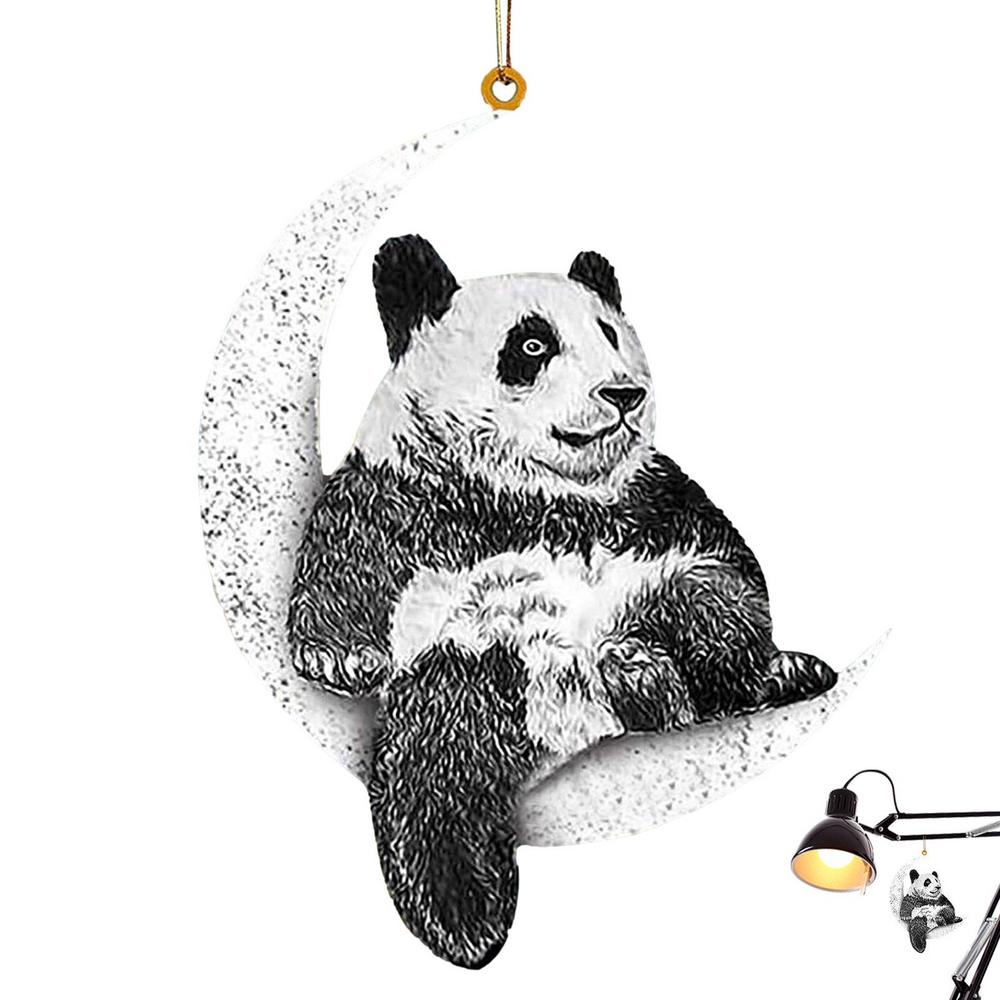 Christmas Tree Decorations Animal Hanging Ornament Sitting On The Moon Animal Pendants Car Rearview Mirror Hanging Ornaments