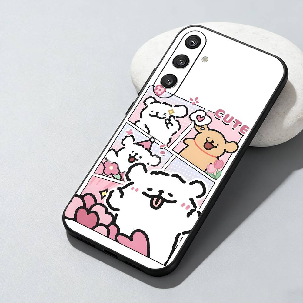 Cartoon Line M-Maltese Dogs  Phone Case For Samsung Galaxy A73,A72,A71,A70,A52,A51 Others Soft Black Cover