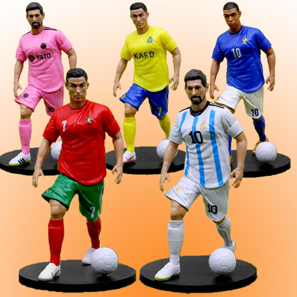 Fashnics New Football Star Fifa C.ronaldo Messi Mbappe Model Dolls Cartoon Cute Action Figure Car Accessories Football Fans Gifts 1-5Pcs