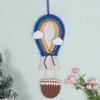 1Pc Pure Hand-Woven Rainbow Hot Air Balloon Ornaments, for Home Decoration Wall Hanging