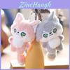 Charming Pink And Gray Fox Plush Toy Keyring Soft Short Fleece Decor 11cm
