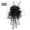 Realistic Floral Wrist Corsage Gothic Flower for Halloween Party, Black Wedding Corsage, Romantic Party Accessory Day of The Dead Prom, Bride, Groom,