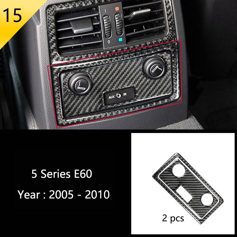 Carbon Fiber For BMW 5 Series E60 Car Inner Gearshift Air Conditioning CD Panel Door Armrest Decorative Cover Trim Car Sticker