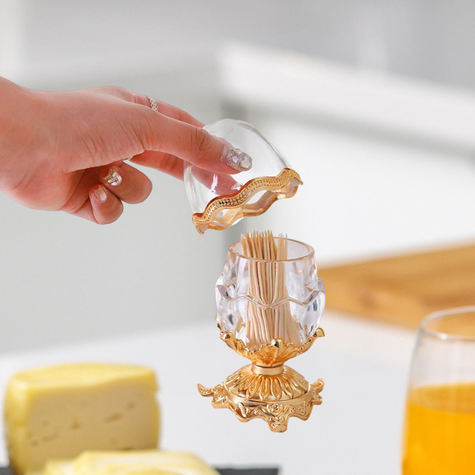 

Контейнер для хранения зубочисток, коробка для зубочисток, прочная многоразовая зубочистка золотой