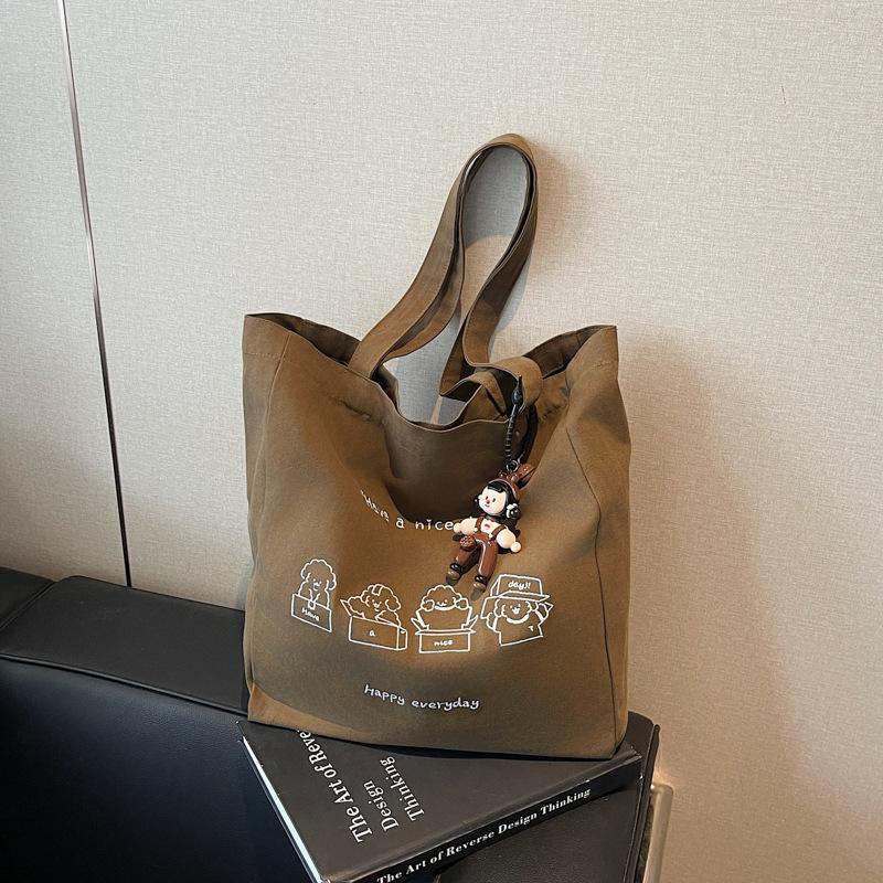 New 2025 Shoulder Bag Large Capacity Canvas Tote Bag Women's Casual Versatile Cloth Bag Class Bag