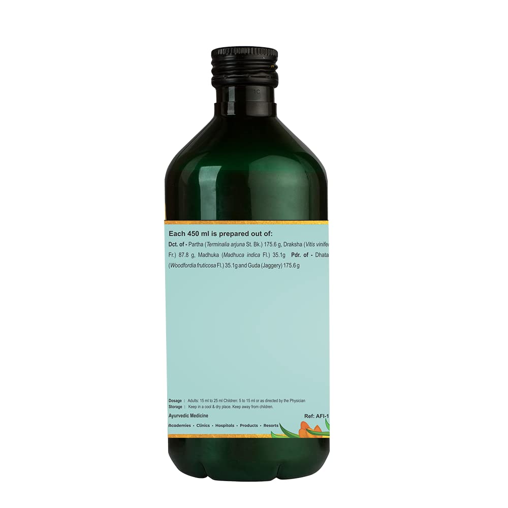 Kerala Ayurveda Parthadyarishta 450 Ml Ayurvedic Heart Tonic Arishtam Natural Herbal Supplement for Adults