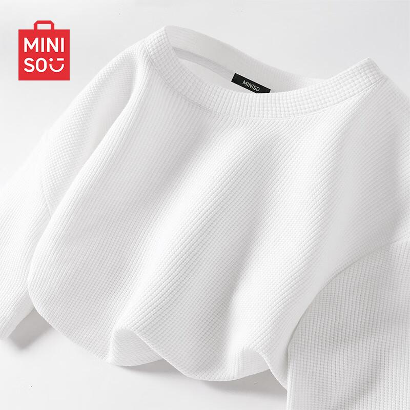 MINISO Men's Waffle Knit Heavyweight Casual T-Shirt