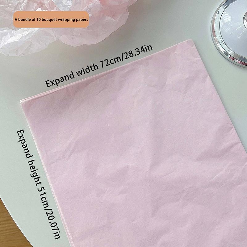 

10 шт. Упаковочная бумага для букетов 28,34*20,07 дюйма Упаковочная бумага для подарков на день рождения розовый